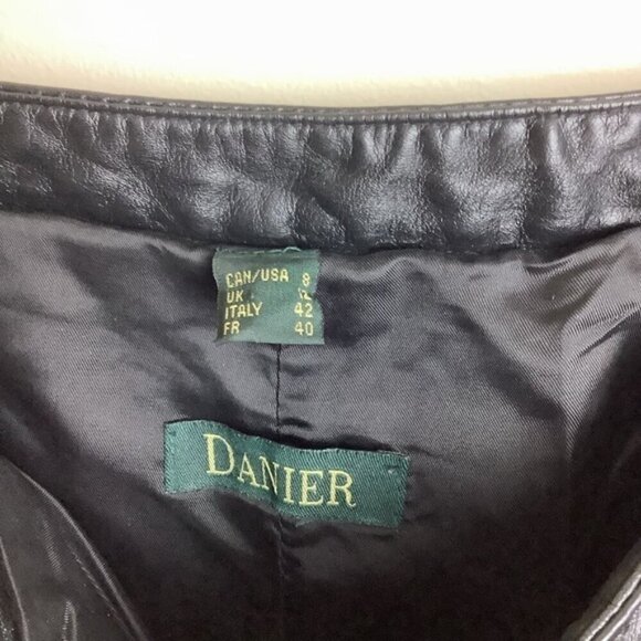 DANIER STRAIGHT BLACK LEATHER MOTO PANTS - Picture 4 of 8
